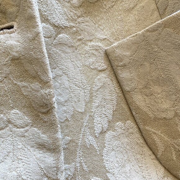 Banana Republic Cropped Blazer Cream Floral Wool Blend Jacquard Size 4 NWT - Picture 5 of 8